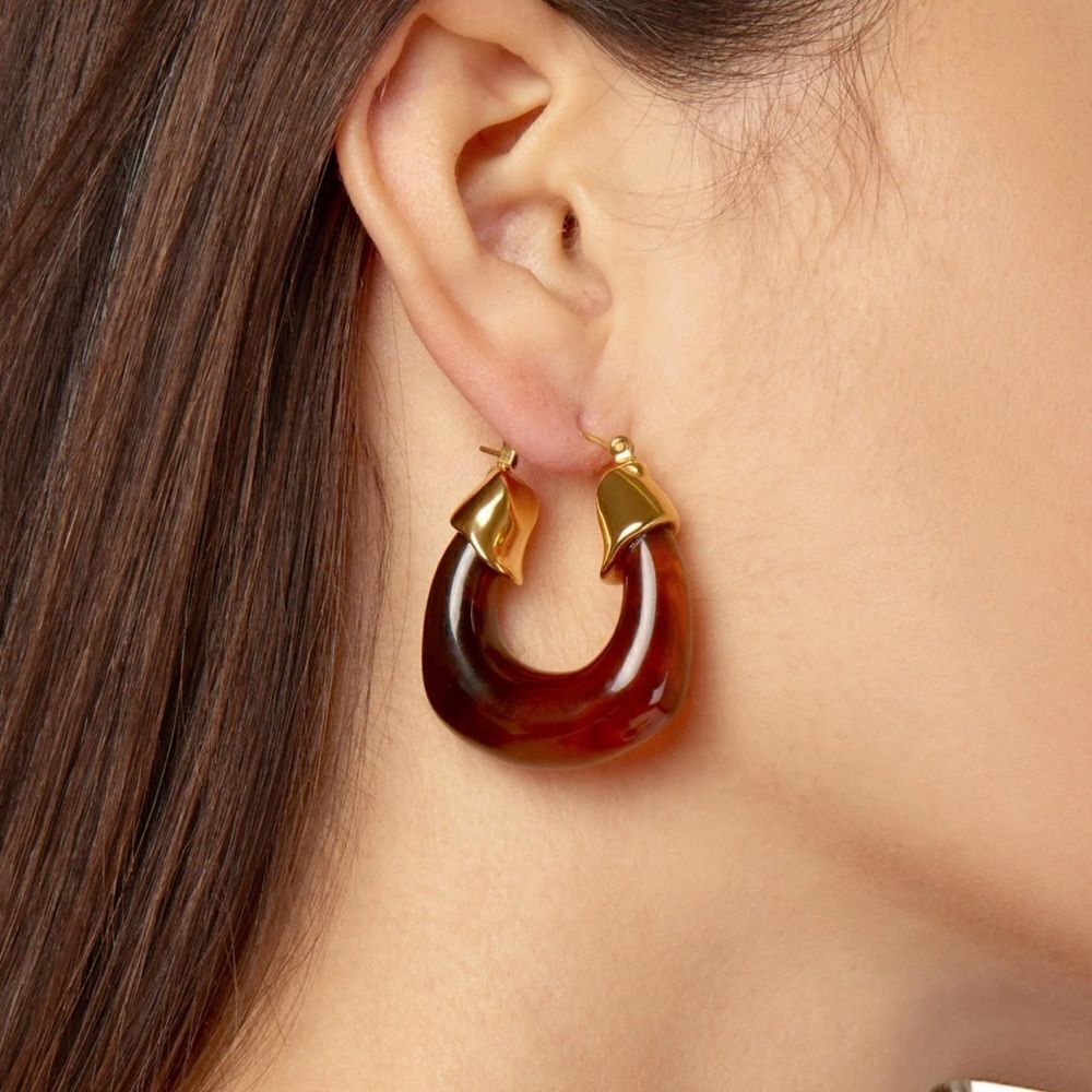 Vintage style brown hoop N162